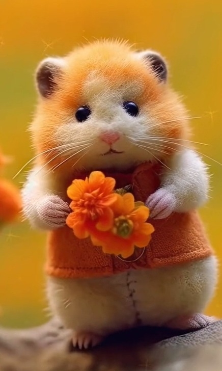 AI generated image of a needle felted Hamster