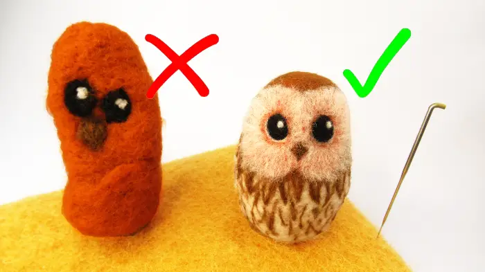 Two Needle Felted Owls, one looks better than the other!